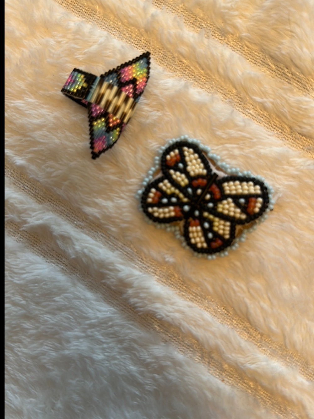 Handcrafted Beaded Butterfly hair Pins - Multicolor